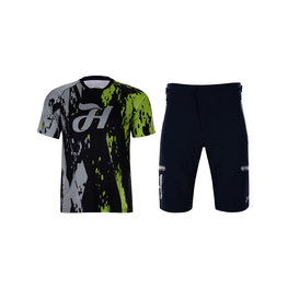 HOLOKOLO Tricoul și pantalonii de ciclism MTB - TYRE MTB - negru/verde/gri